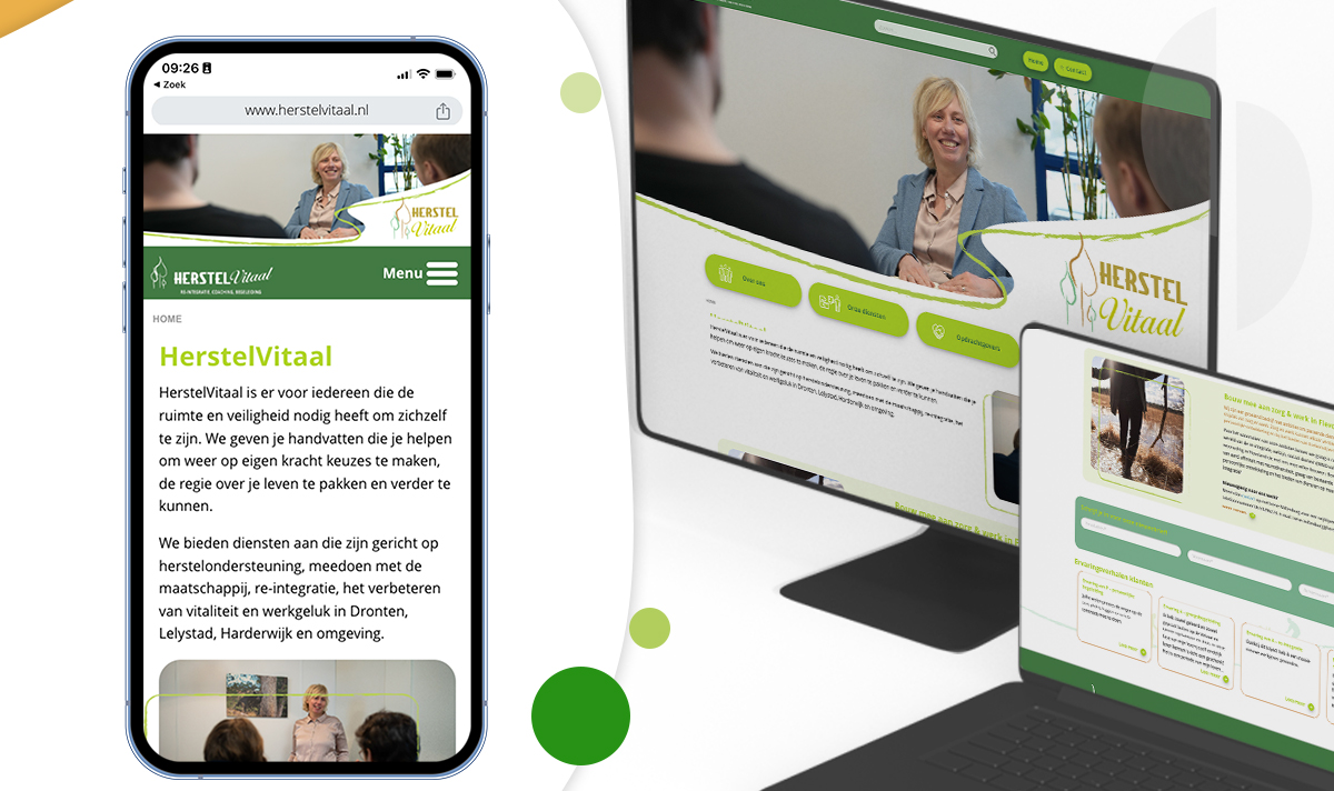 Voor Herstel Vitaal mochten wij de technische realisatie verzorgen van een nieuwe website