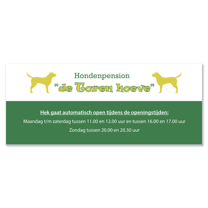 Informatiebord Hondenpension De Toren hoeve