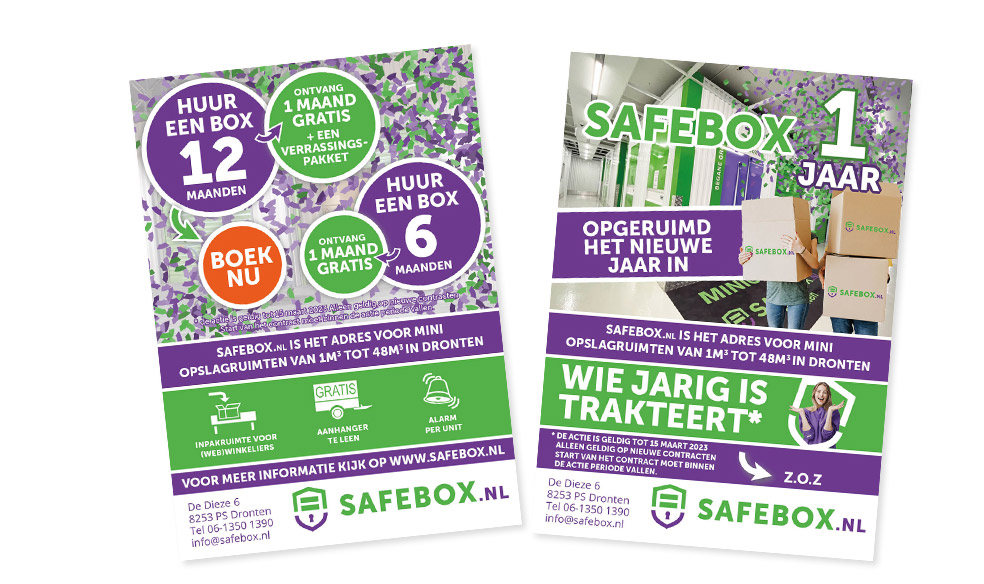 a6 flyer 1 jaar Safebox