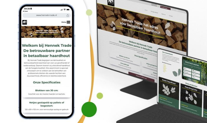 Website voor Hennek Trade