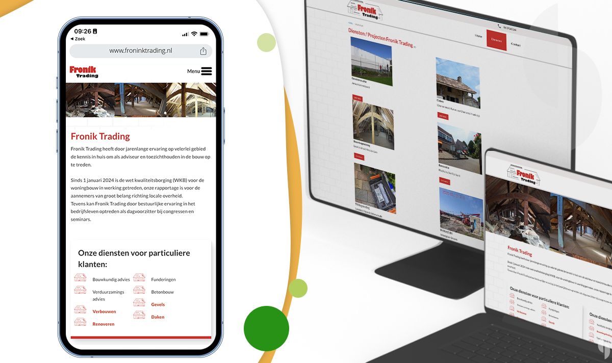 Website voor Fronik Trading